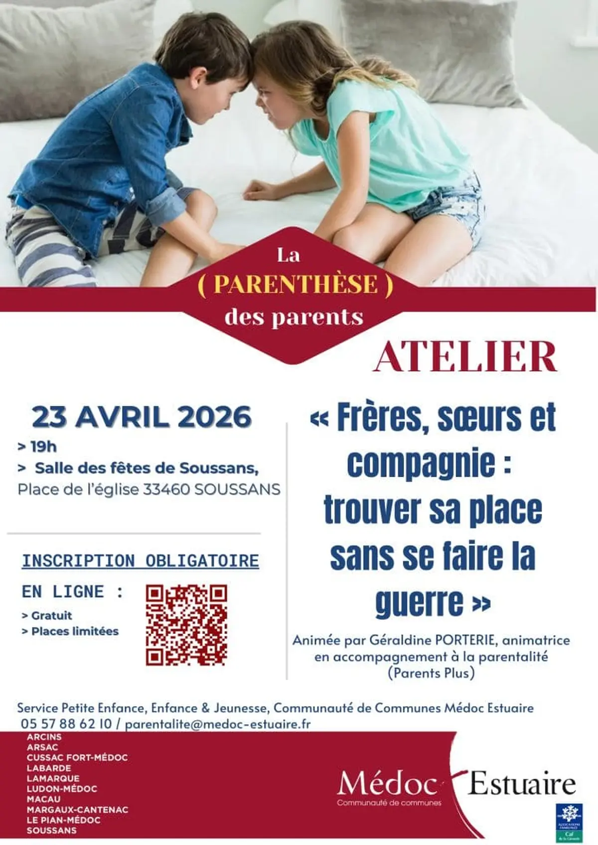 La parenthèse des parents : Atelier parentalité