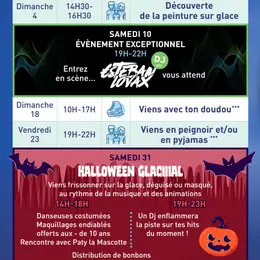 La patinoire : le programme du mois d’octobre