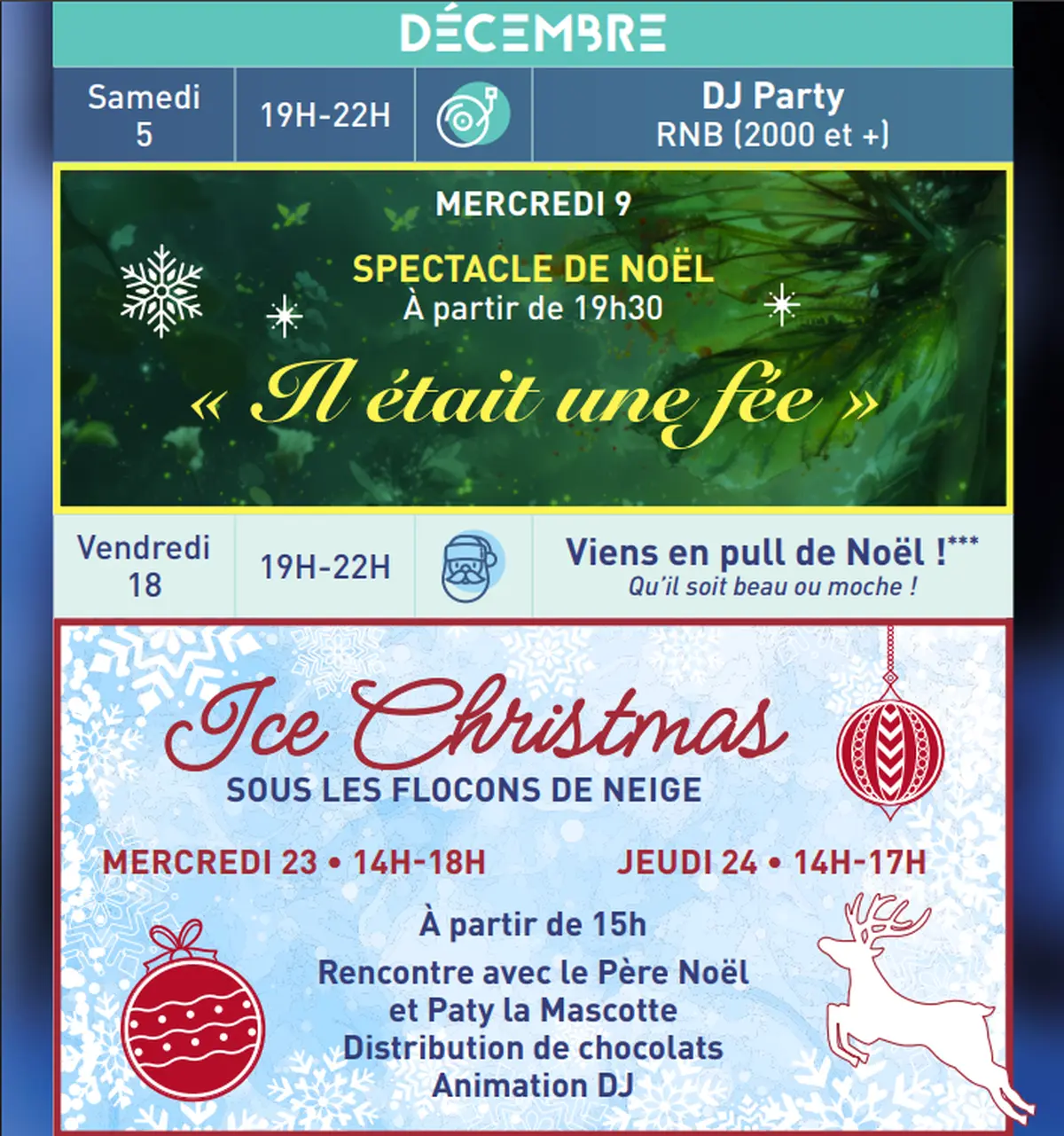 La Patinoire : Le Programme Du Mois de Décembre