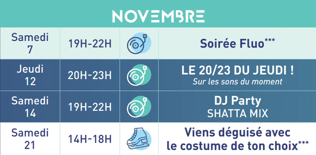 La Patinoire : Le Programme Du Mois De Novembre