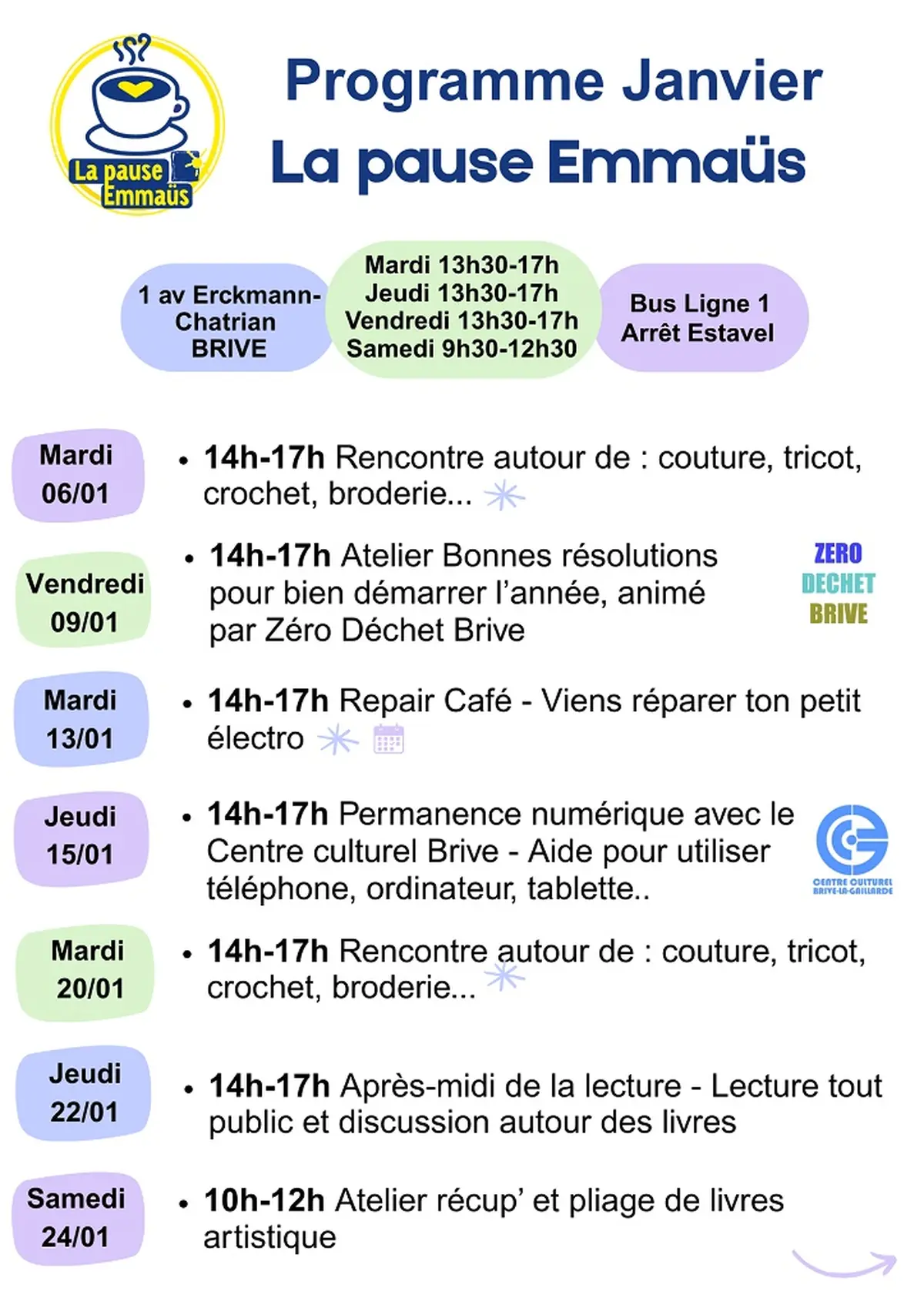 La Pause EMMAÜS : Permanence Bibliothèque Sonore de Brive
