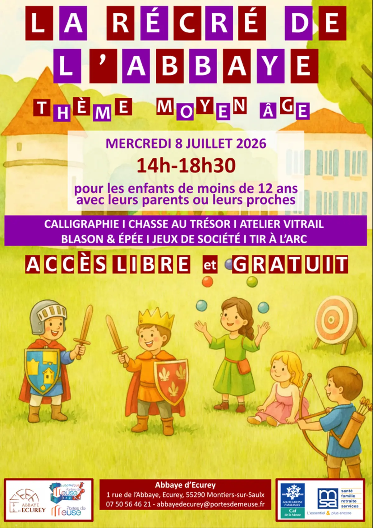 La récré de l'Abbaye - thème Moyen Âge