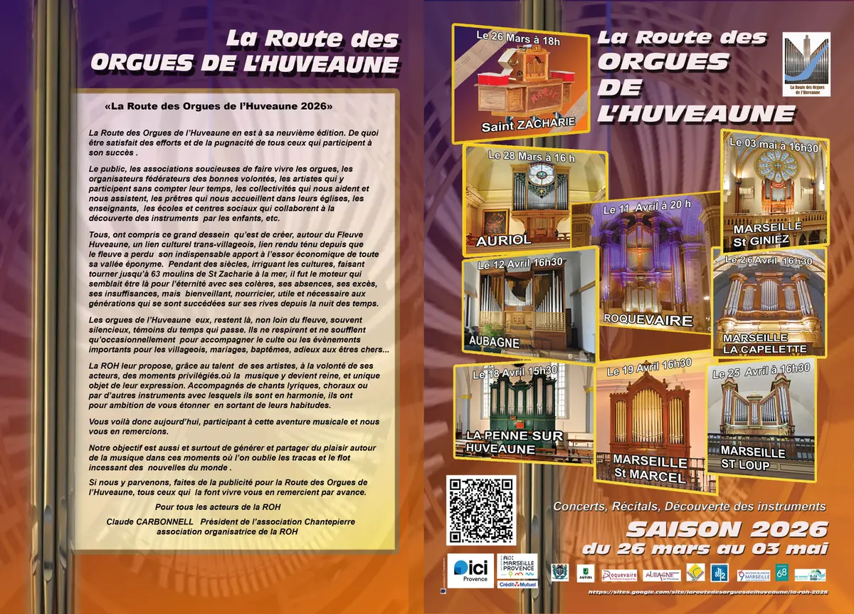 La route des orgues de l'Huveaune - concerts à Marseille