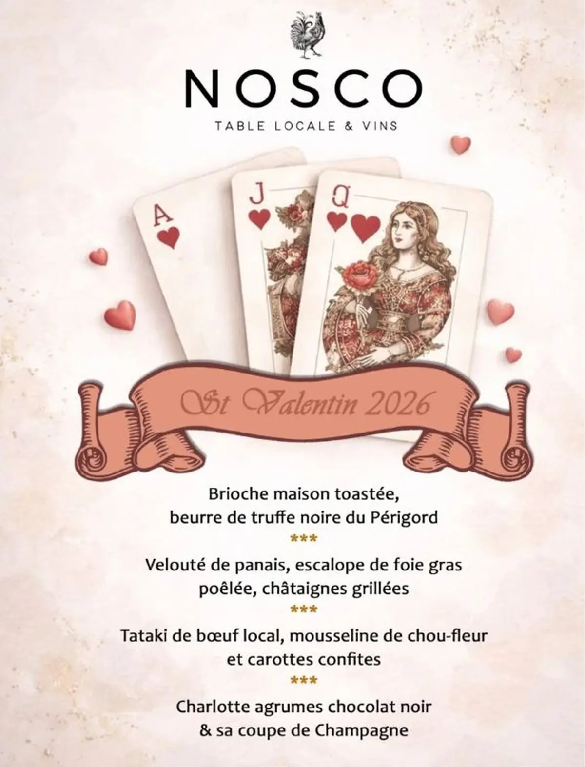 La Saint-Valentin au restaurant Nosco