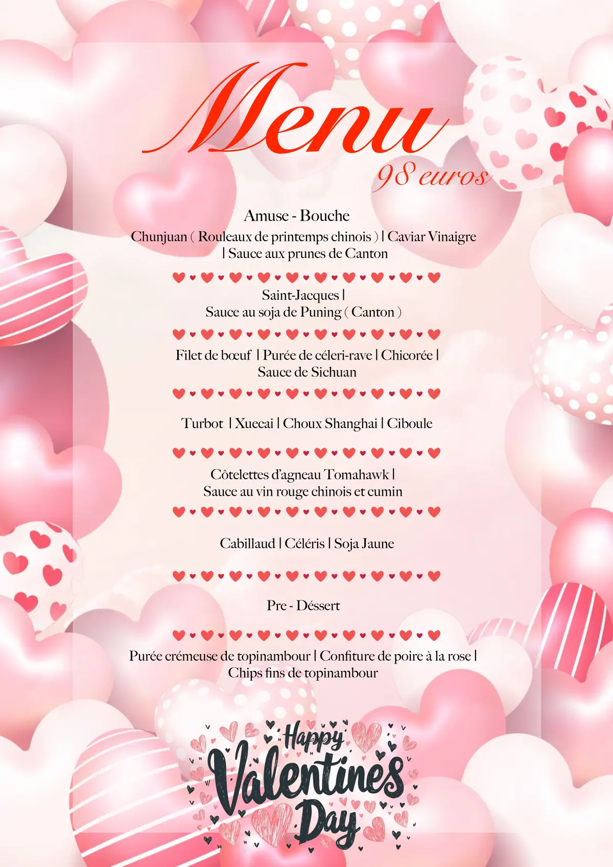 La Saint-Valentin Chez Bistro Wu