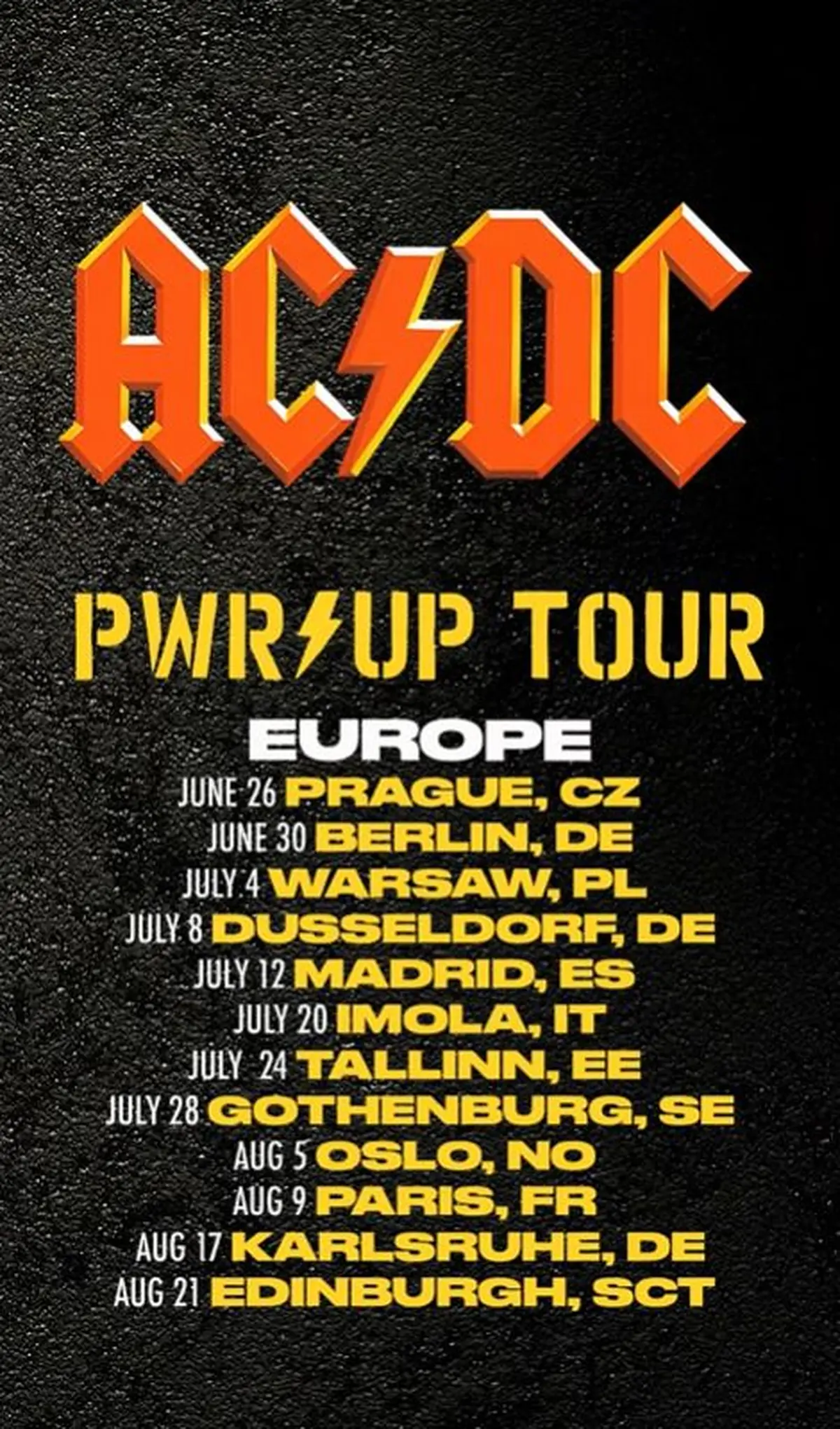 La tournée européenne d'AC/DC