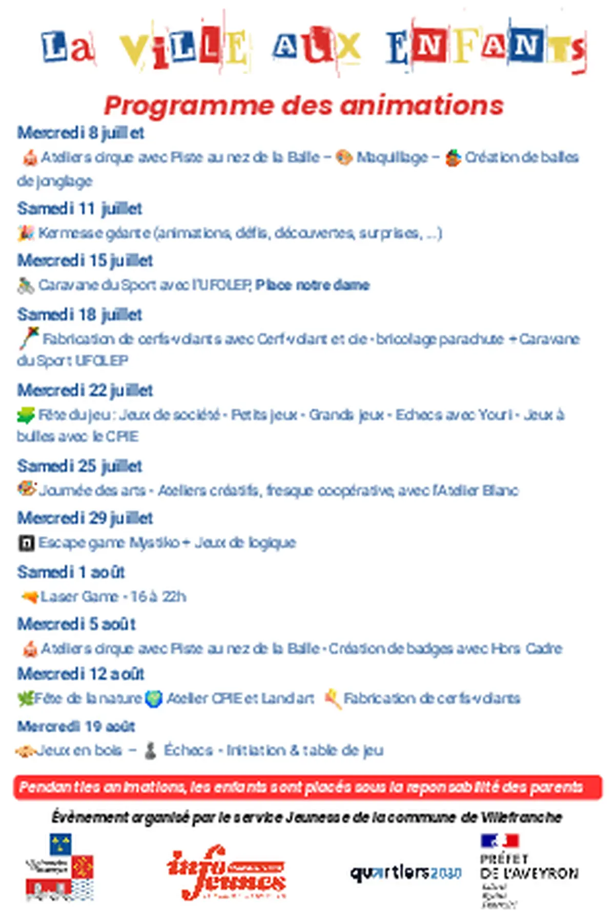 La Ville aux Enfants : Jeux de société - Petits jeux - Grands jeux - Echecs avec Youri - Jeux à bulles avec le CPIE