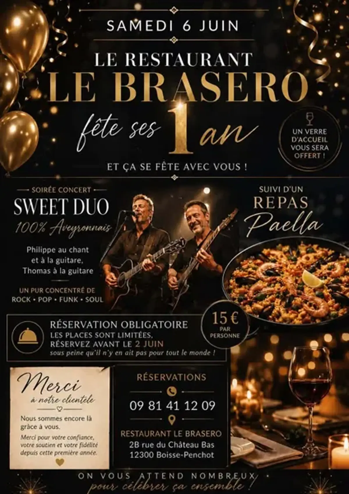 Le Brasero fête ses 1 an