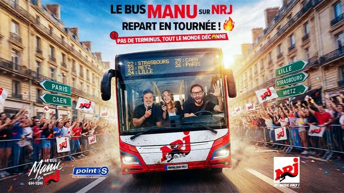Le Bus Manu sur NRJ s'arrête à Strasbourg : matinale en direct et showcase place Dauphine