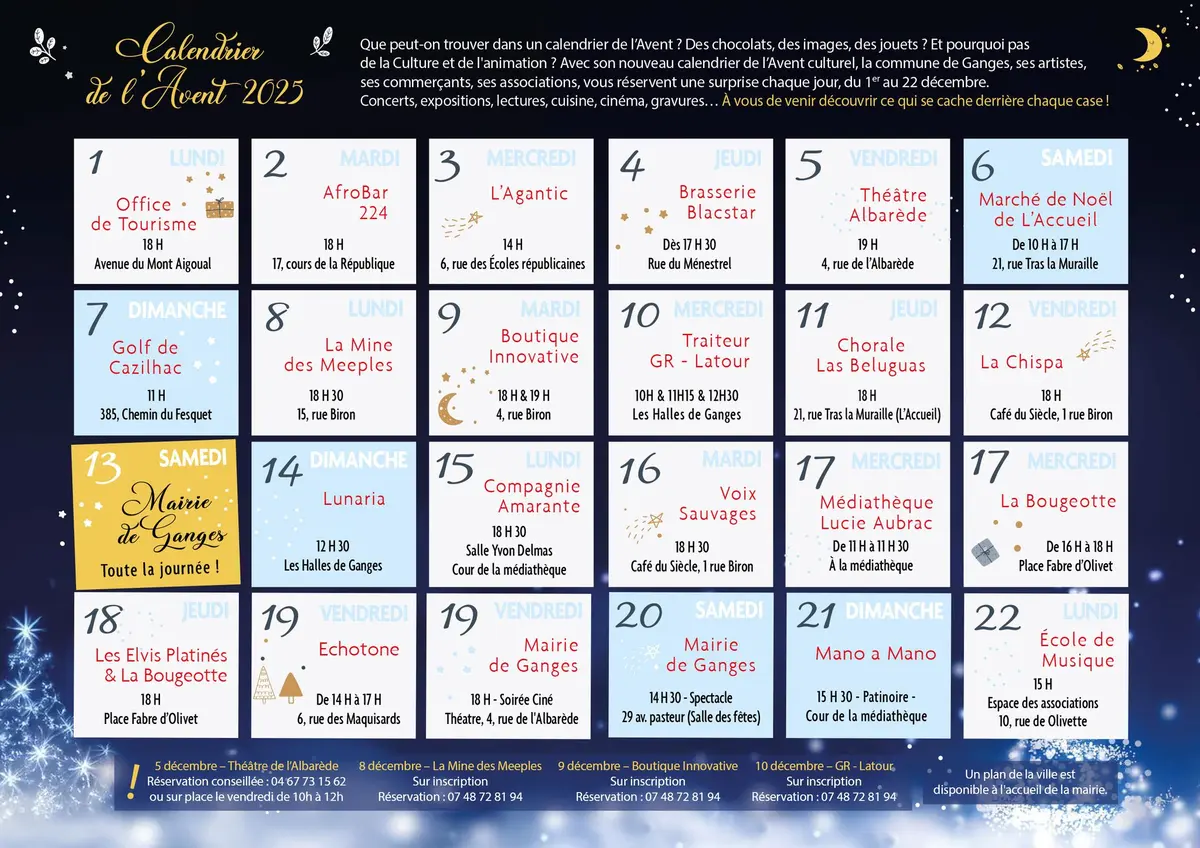 Le Calendrier De L'Avent De Ganges