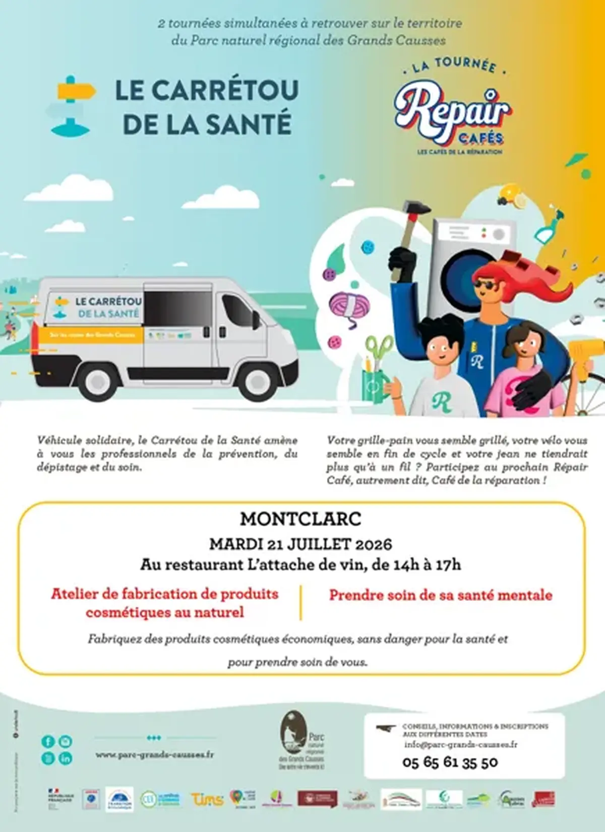 Le Carrétou de la Santé & Repair Cafés font étape à Montclar