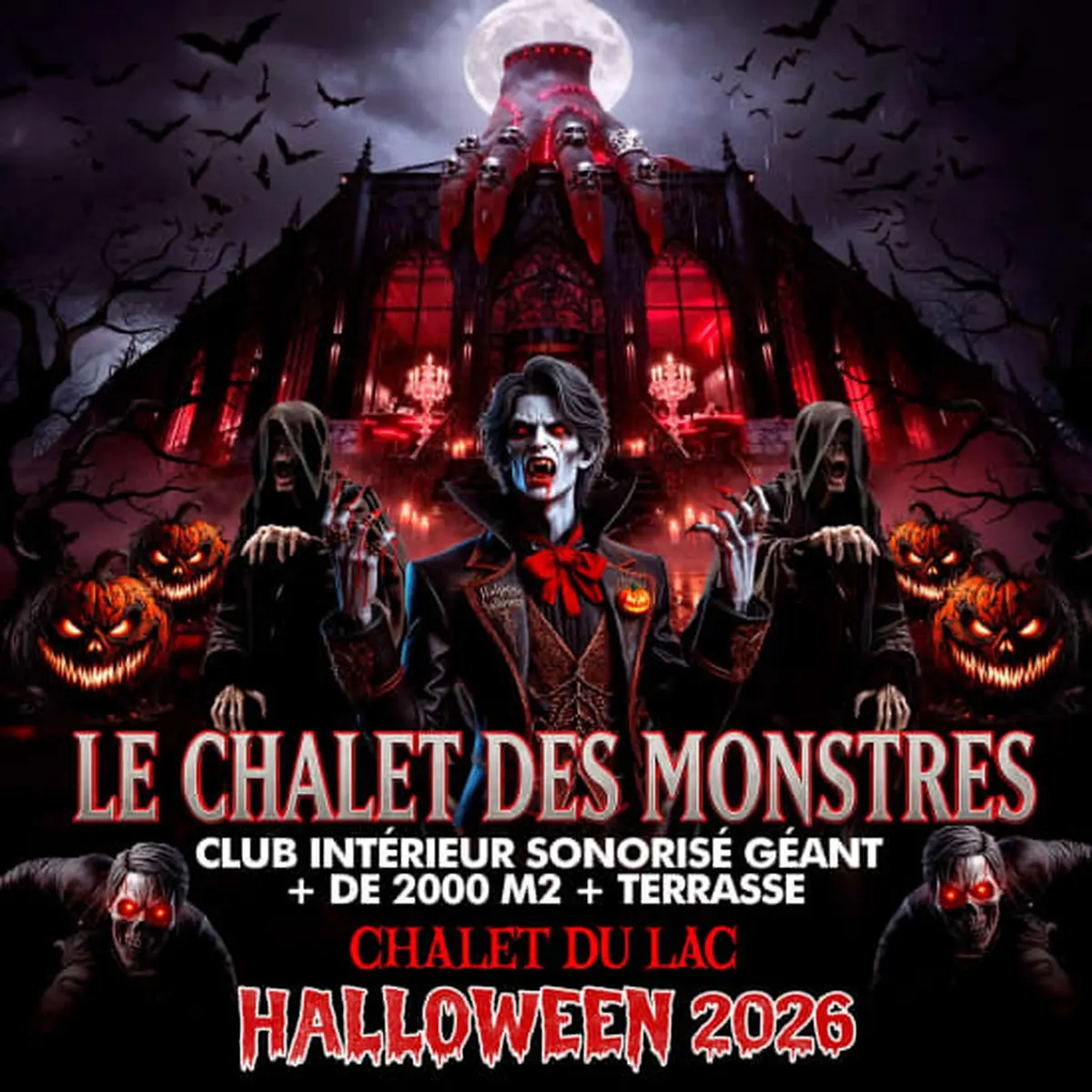 Le Chalet Des Monstres Halloween Party Geante + De 2500 M2