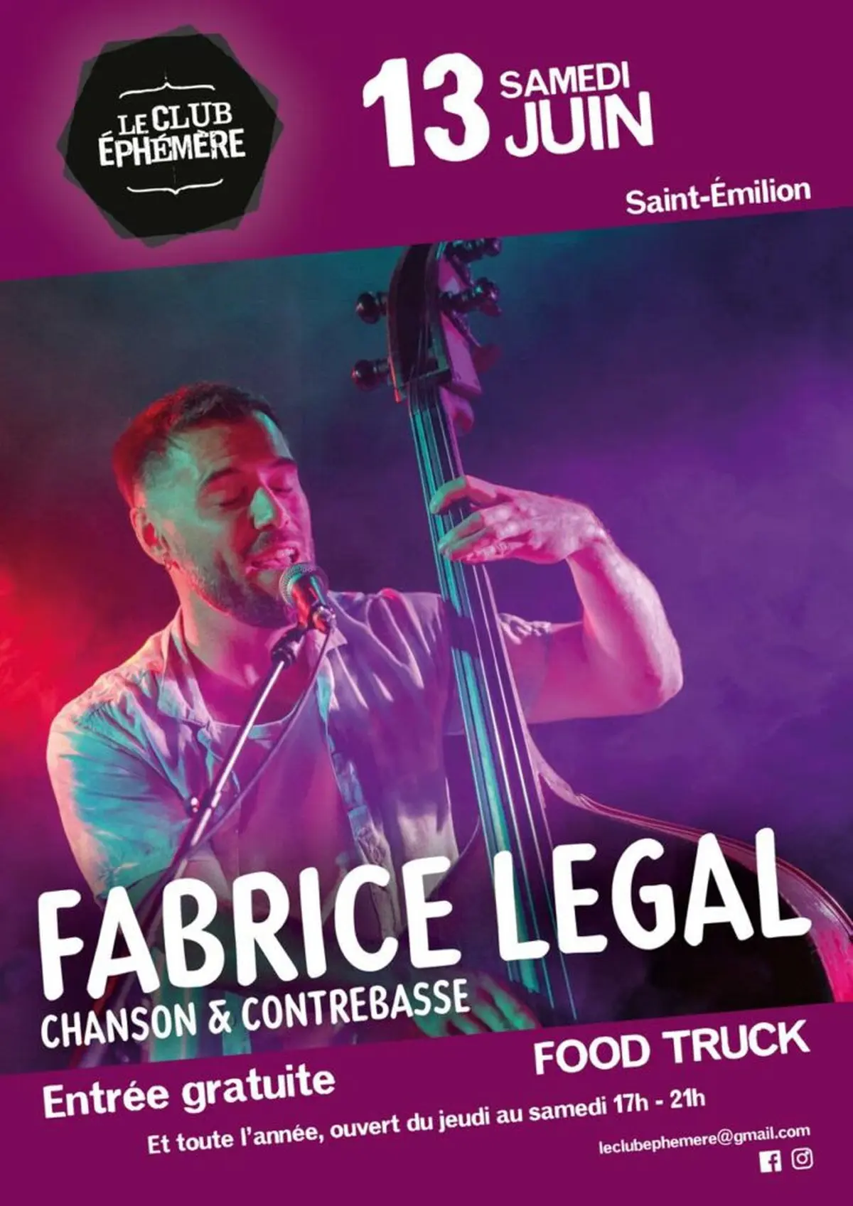 Le Club Éphémère : Concert de Fabrice Legal
