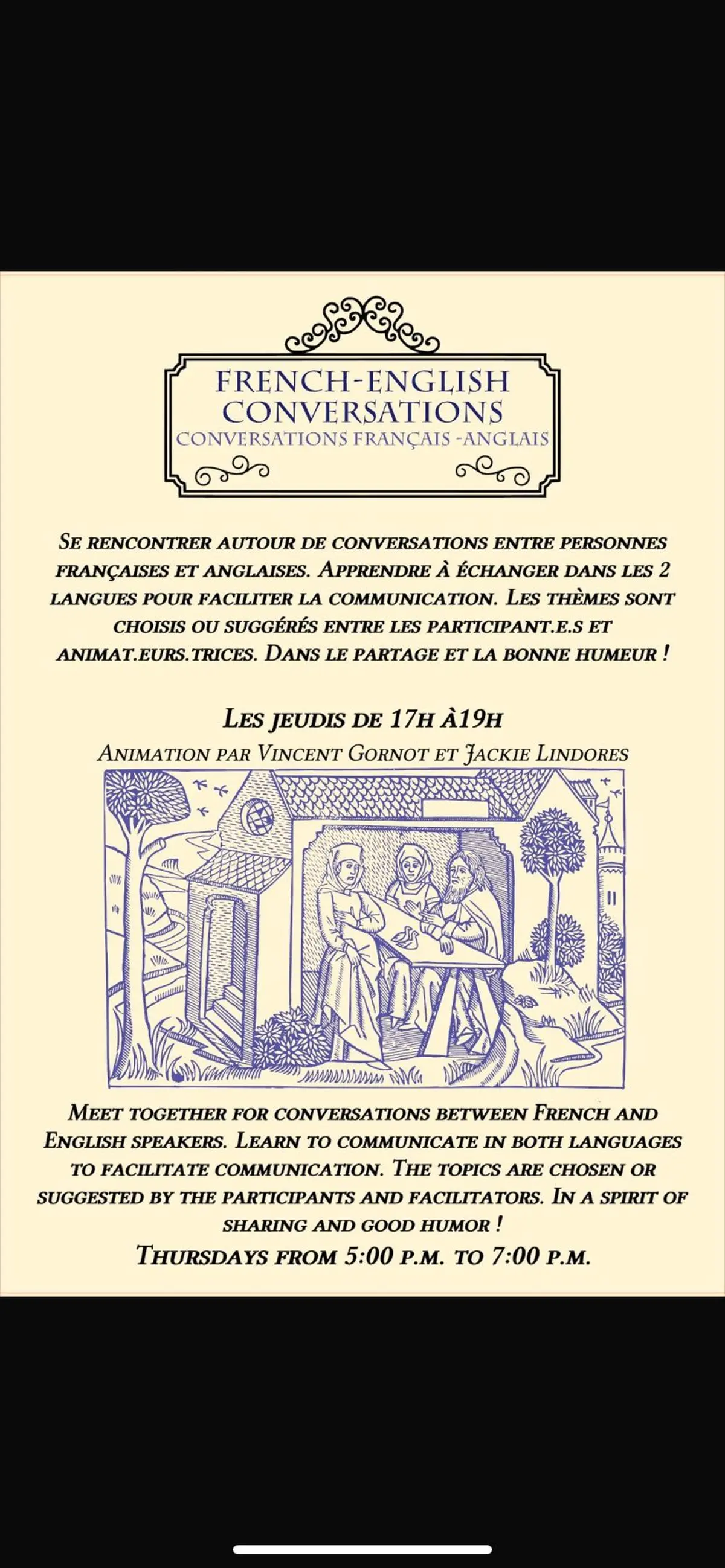 Le Comptoir des Echanges : atelier conversations français-anglais