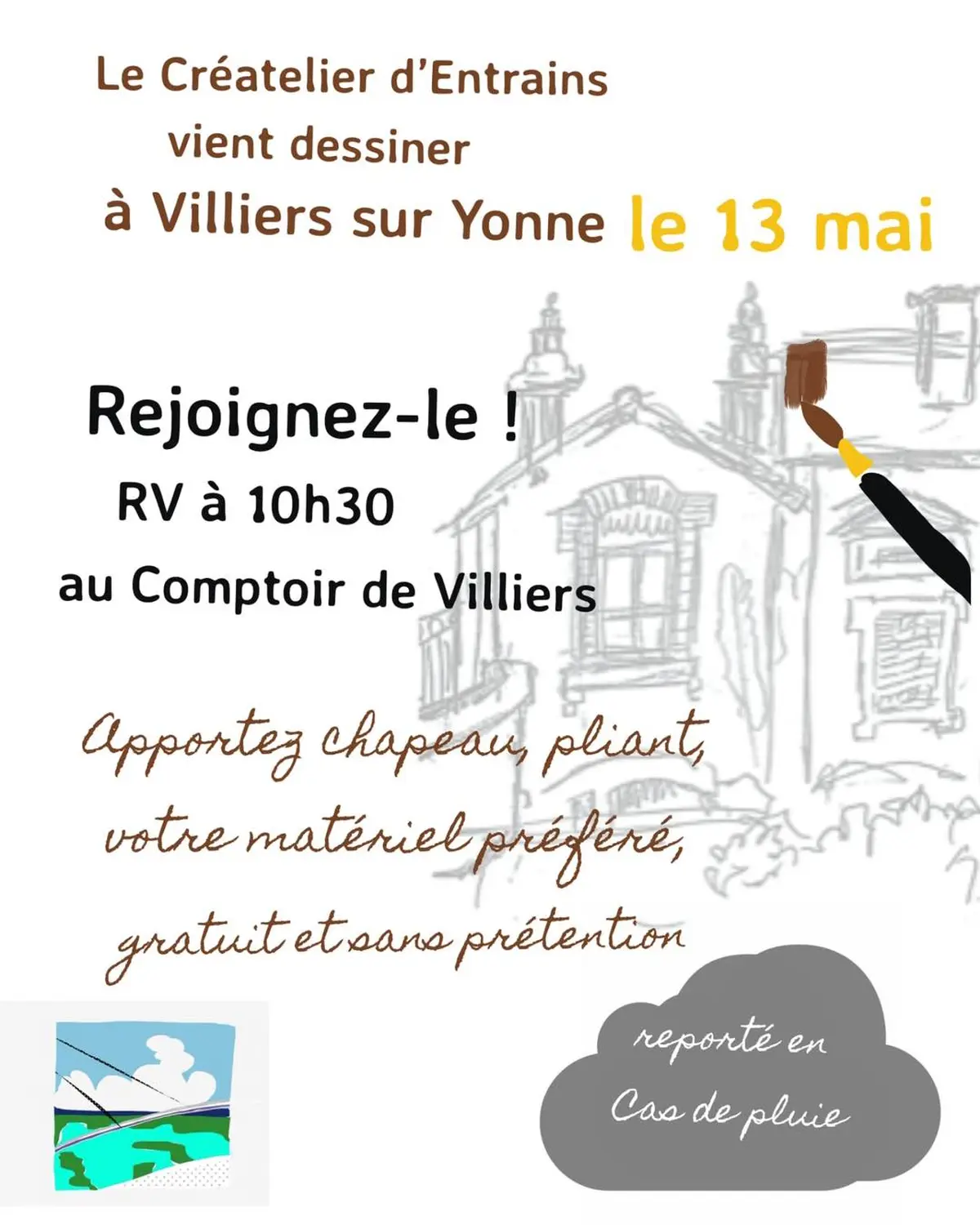 Le Créatelier d'Entrains vient dessiner à Villiers-sur-Yonne