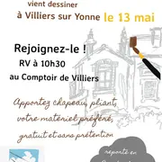 Le Créatelier d'Entrains vient dessiner à Villiers-sur-Yonne