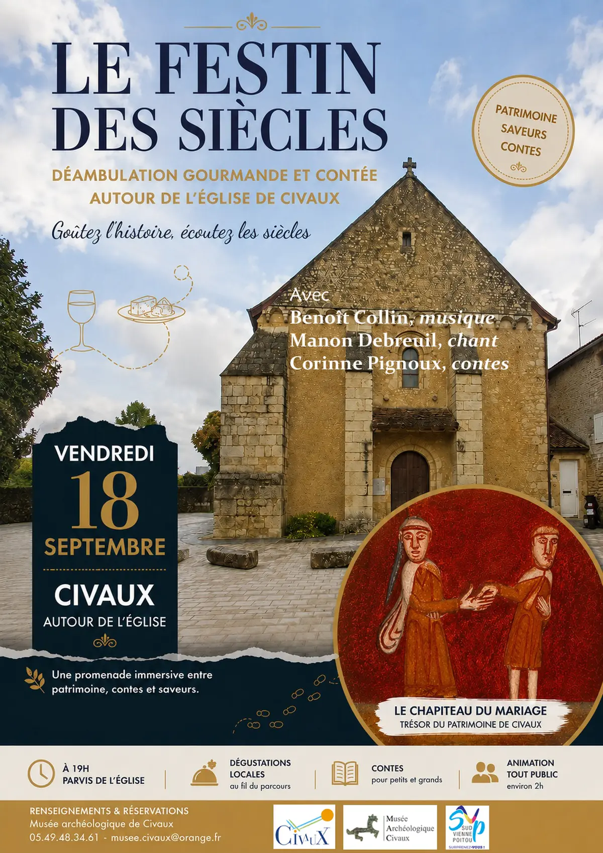 Le Festin des siècles : déambulation gourmande et contée autour de l'église de Civaux