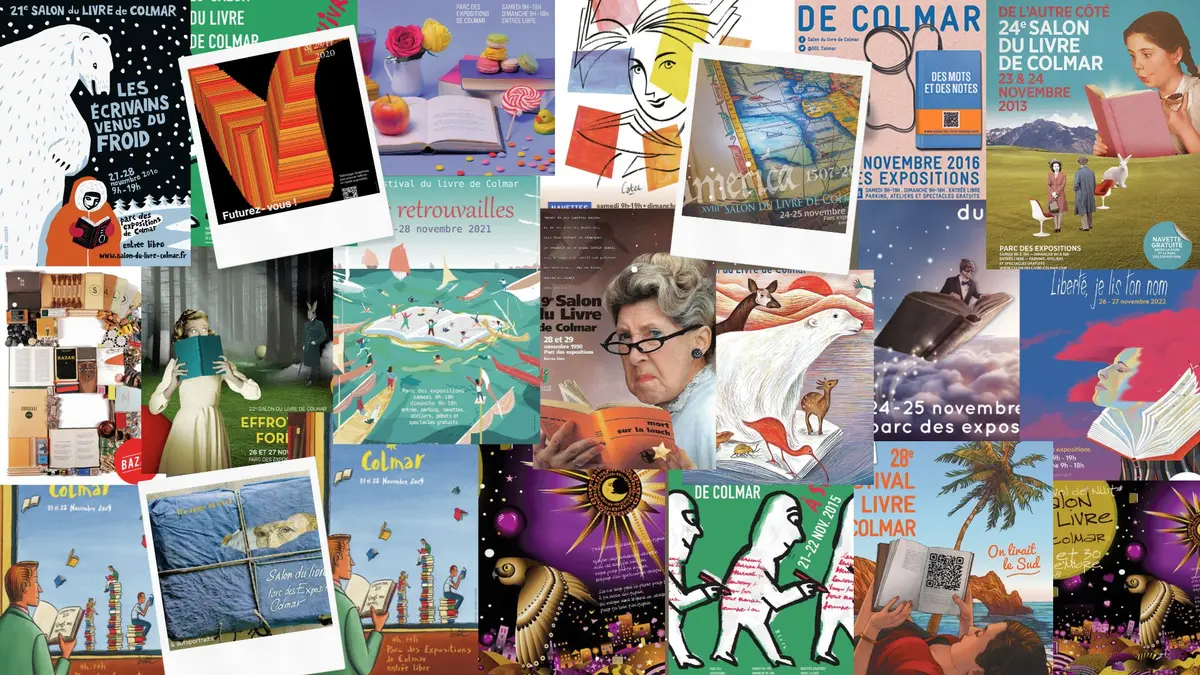 Les différentes affiches du Salon du livre de Colmar