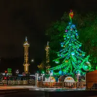 Place Des Quinconces, de nuit à Bordeaux en période de Noël DR