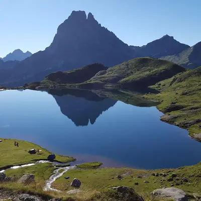 Le lac Gentau, le miroir du Pic du Midi d'Ossau