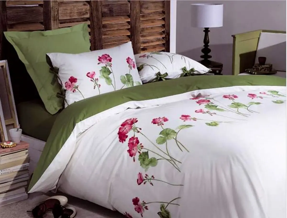 Le linge de lit géranium