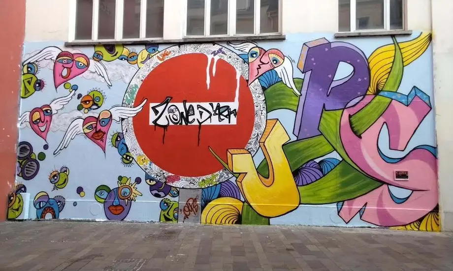 Fresque de street art sur le M.U.R. de Mulhouse