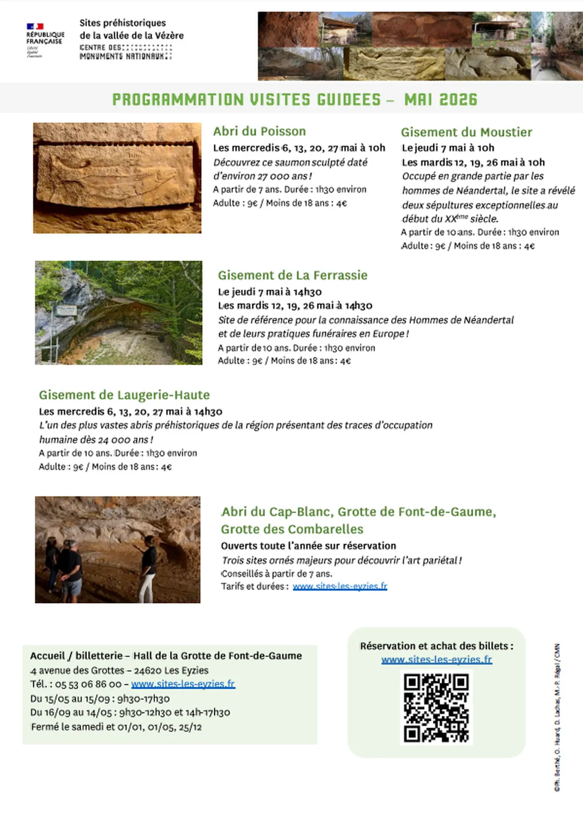 Le mois de mai sur les Sites préhistoriques de la vallée de la Vézère