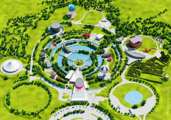 Le plan du Parc du Petit Prince, tel qu\'il est prévu avant son ouverture