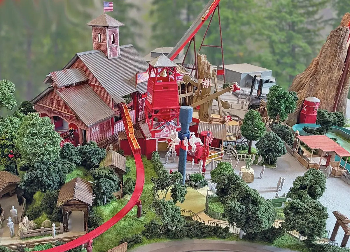 La maquette de la future attraction Fireline Redwood, qui arrivera cet été