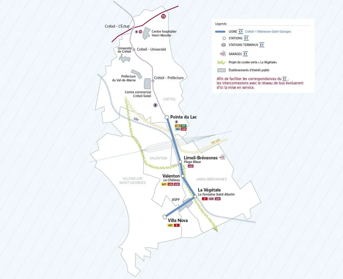 Plan des stations du téléphérique d’Île-de-France