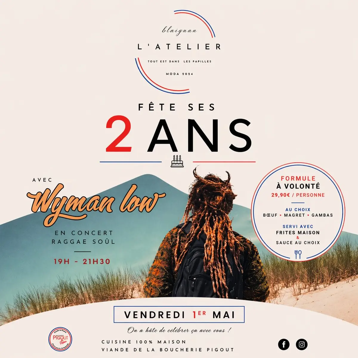 Le restaurant L'Atelier fête ses 2 ans