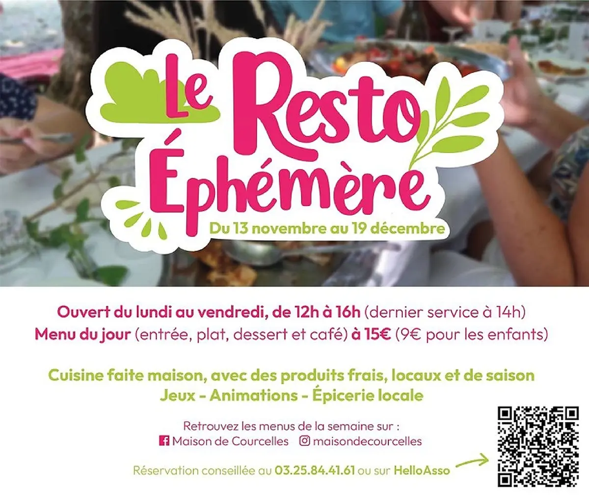 Le Resto éphémère à La Maison De Courcelles