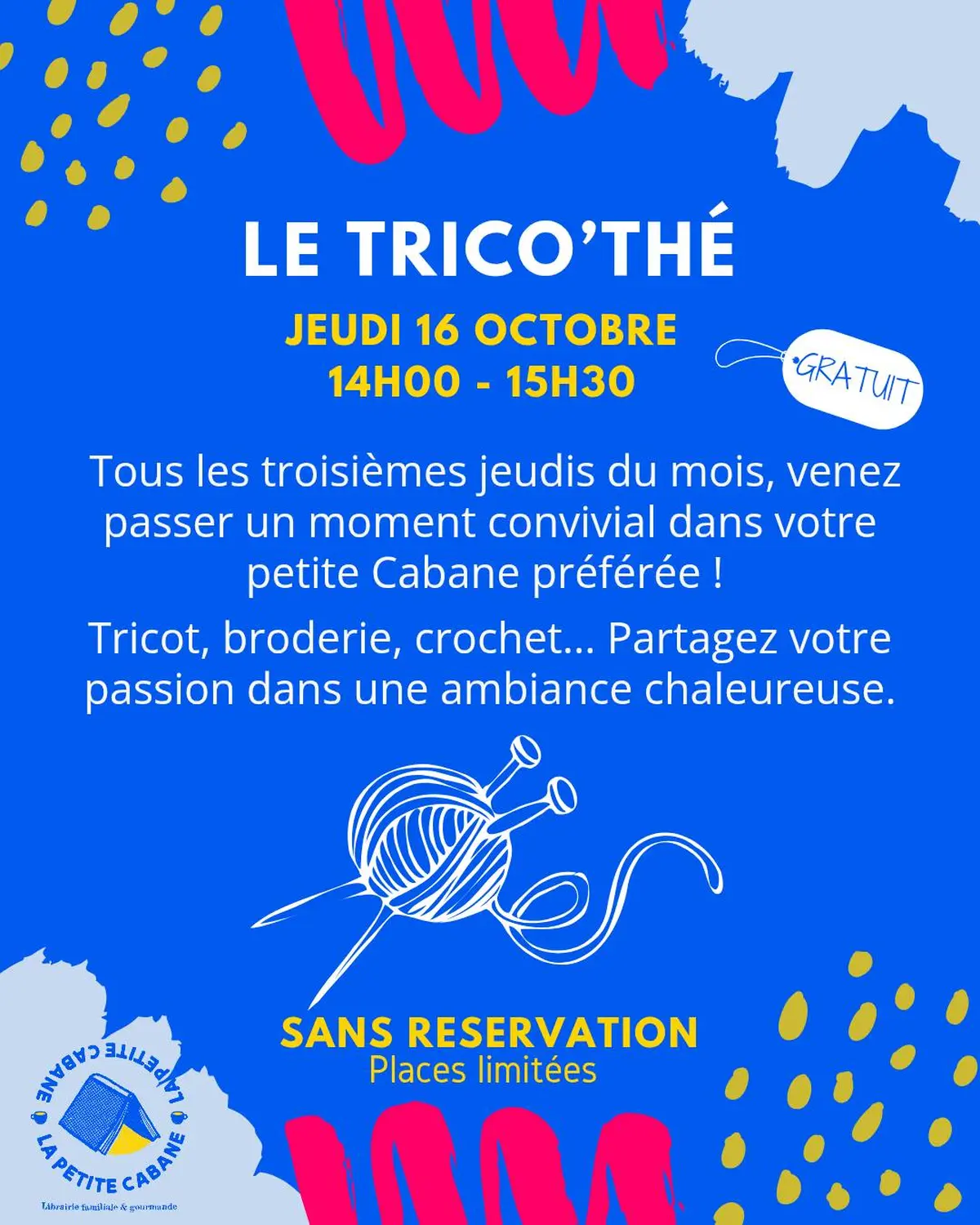 Le trico'thé à la Petite Cabane