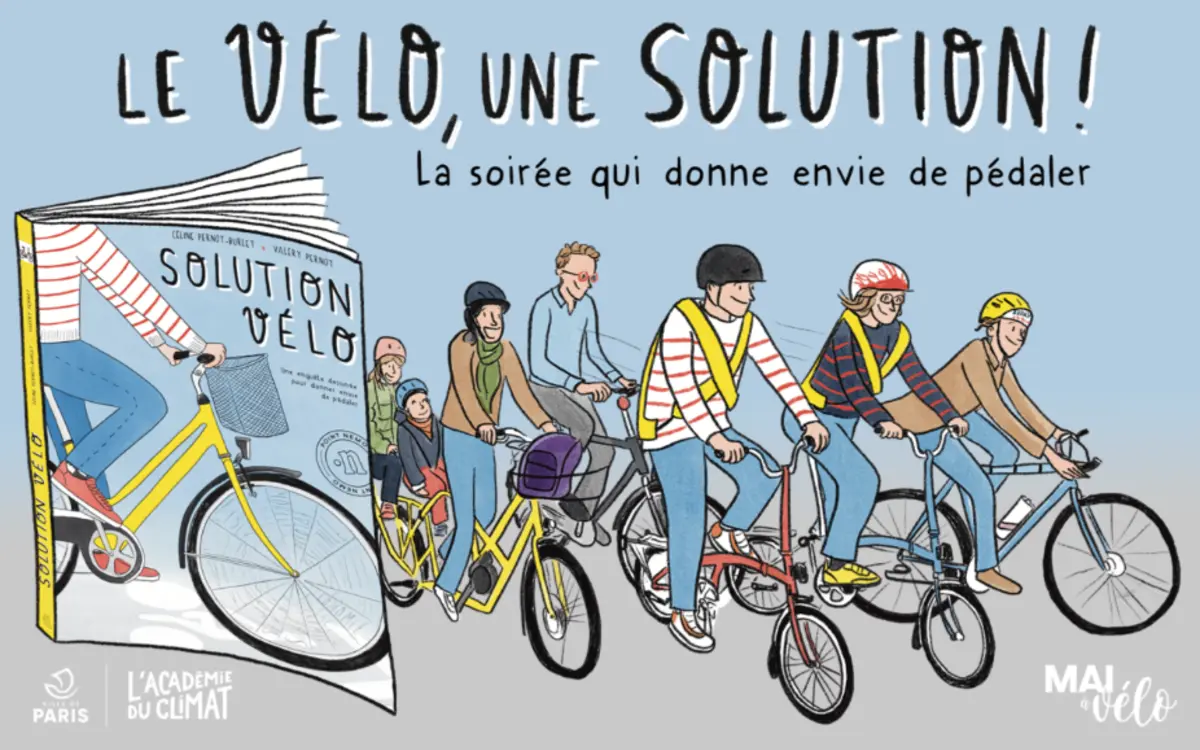Illustration d'une jolie bande de cyclistes