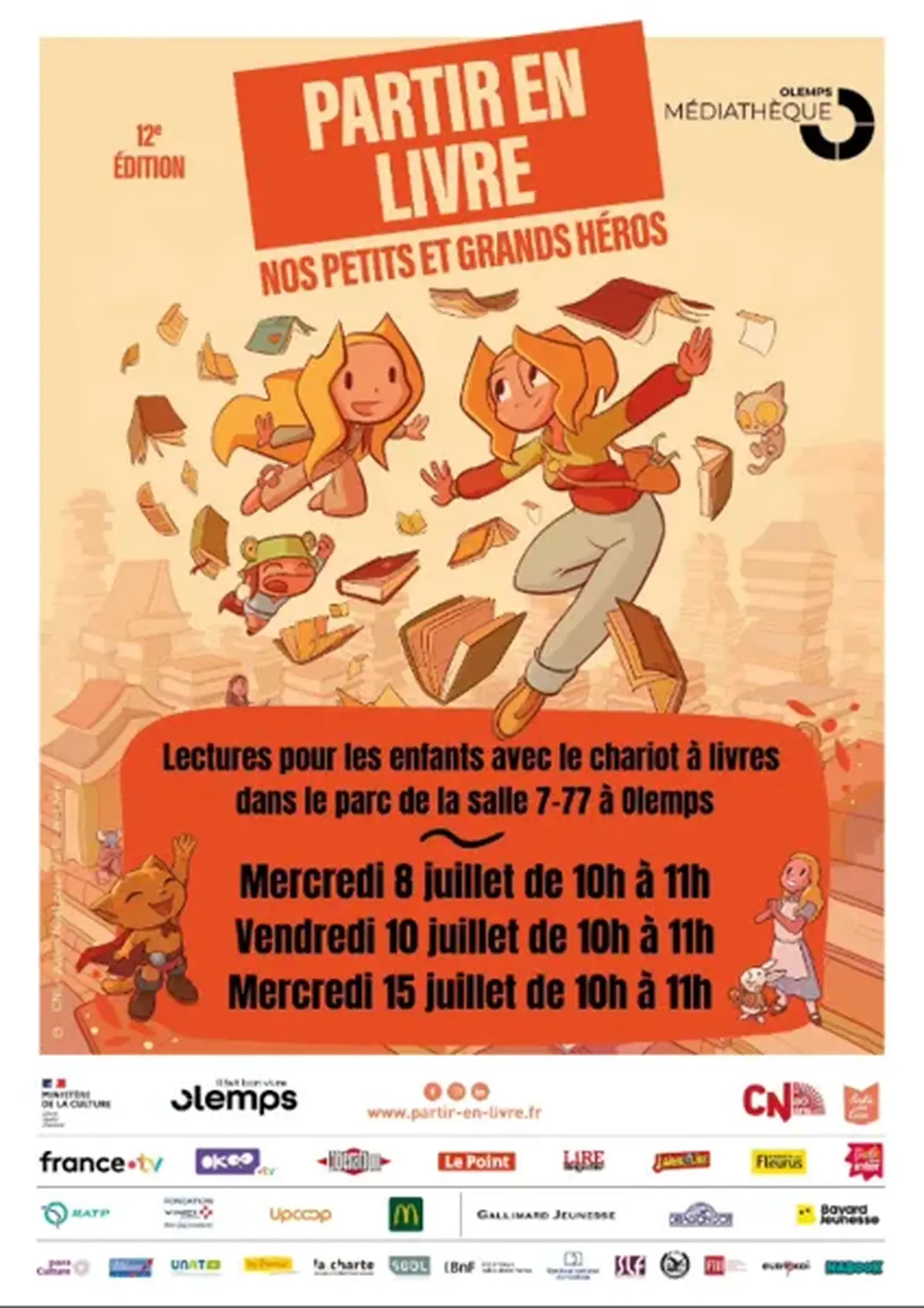 Lecture en extérieur pour les enfants :  Partir en livre