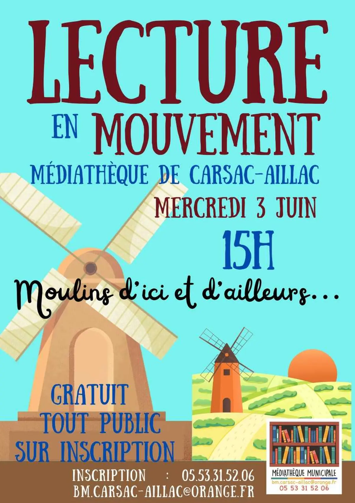 Lecture en mouvement – Médiathèque de Carsac-Aillac