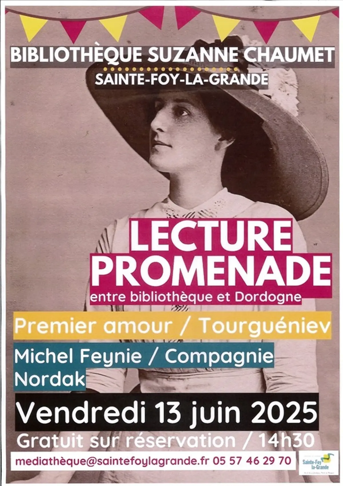 Lecture promenade entre bibliothèque et Dordogne