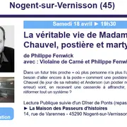 Lecture théâtrale La véritable vie de Madame Chauvel, postière et martyre