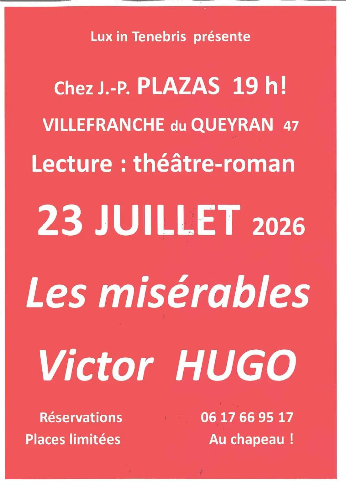 Lecture théâtre-roman : Les Misérables