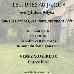 Lectures au jardin avec Ghislaine Antoine