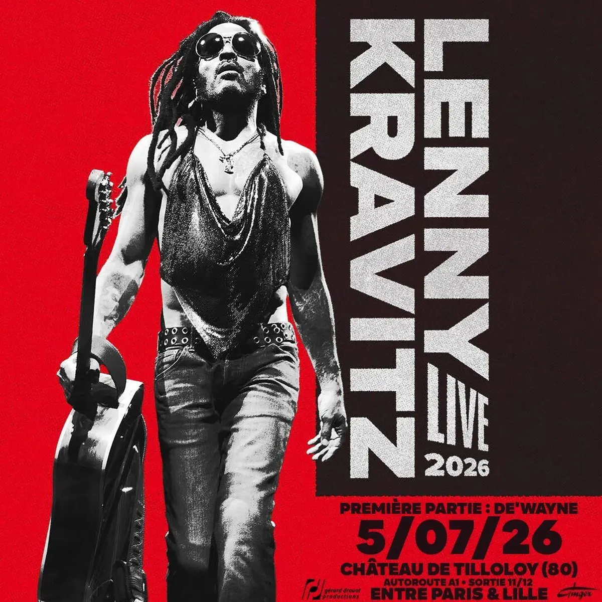 Lenny Kravitz en concert au Château de Tilloloy