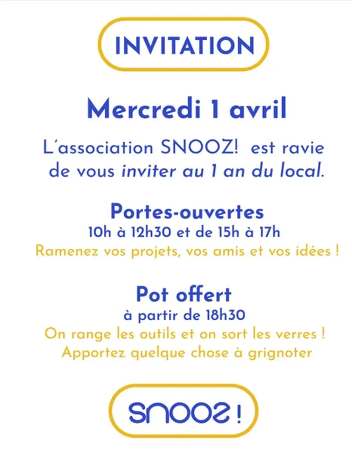 Les 1 an de SNOOZ … - collectif SNOOZ ( ateliers créatifs et pour le recyclage)