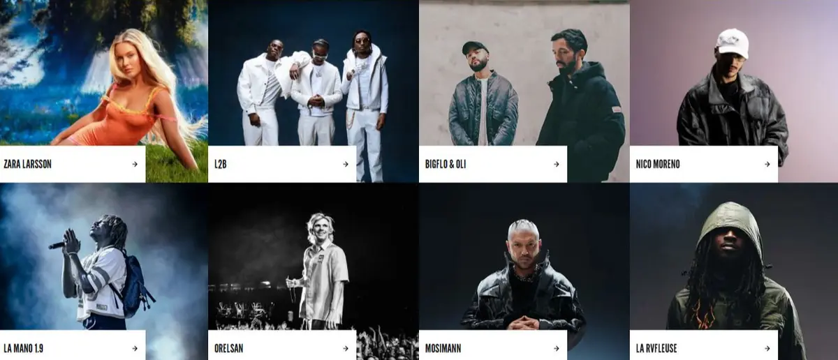 Une partie des noms annoncés pour Solidays 2026