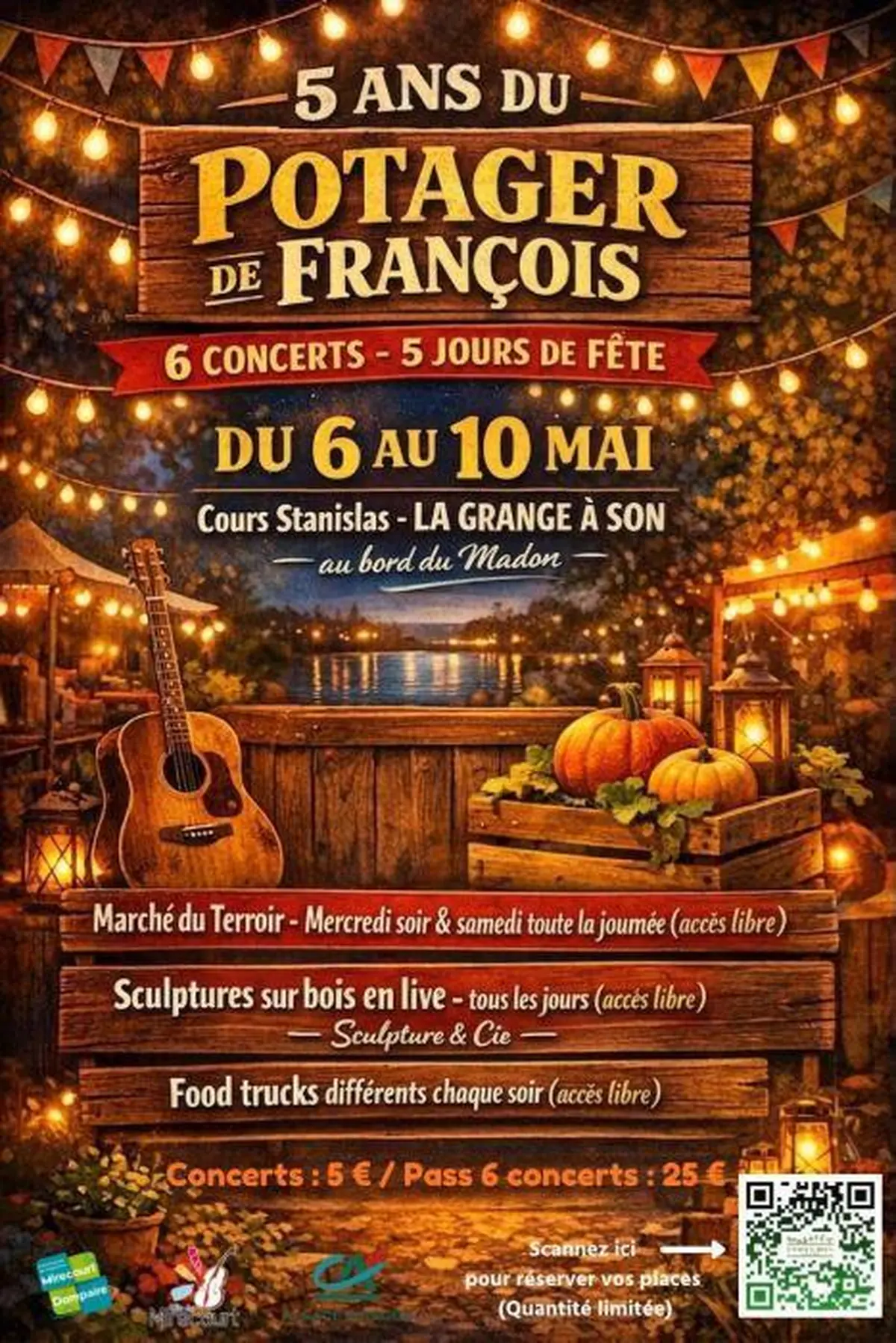 Les 5 ans du Potager de François - marchés - concerts - sculpteurs en live
