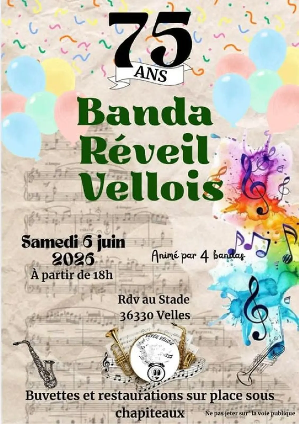 Les 75 ans de la Banda Réveil Vellois