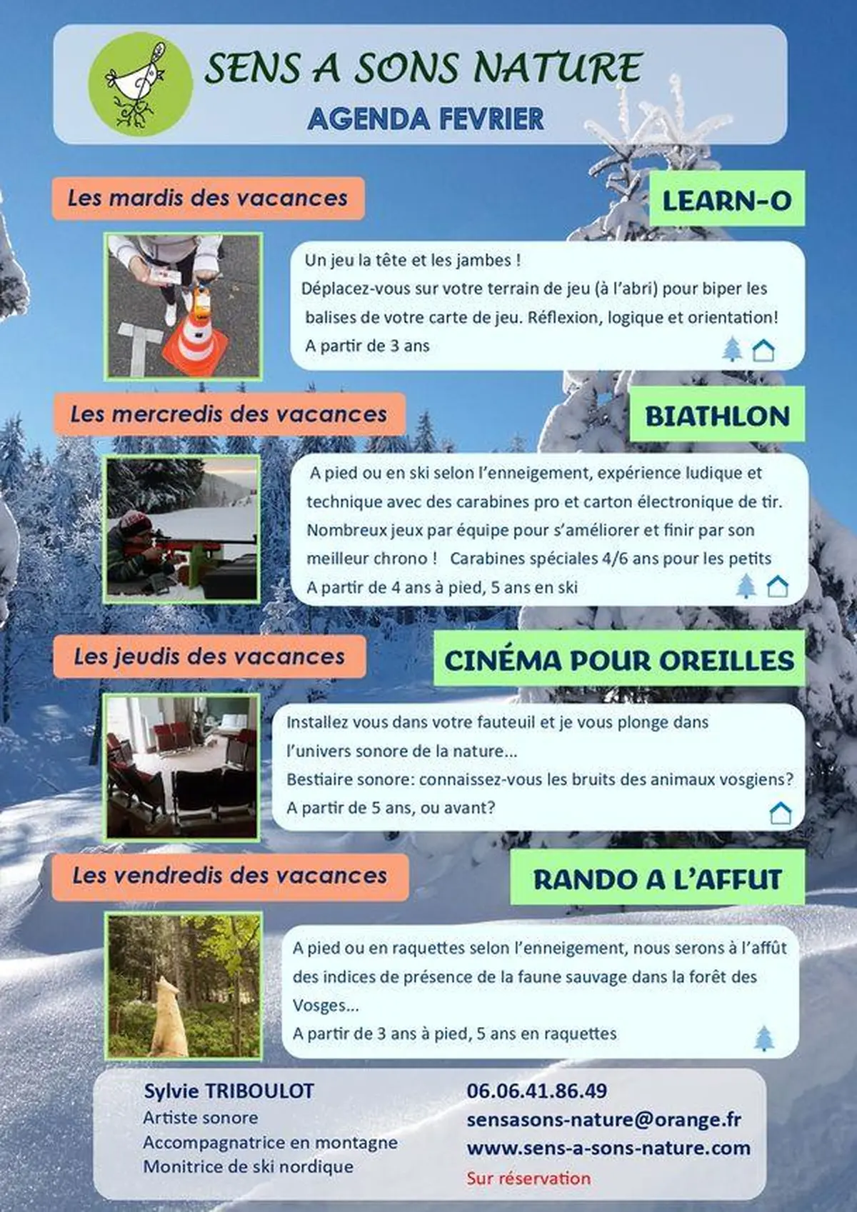 Les activités avec Sens à Sons Nature