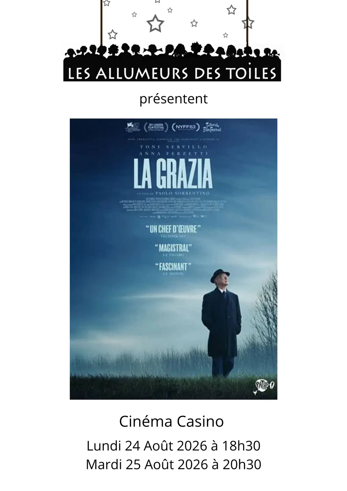 Les Allumeurs des Toiles présentent : La Grazia - Drame, romance de Paolo Sorrentino