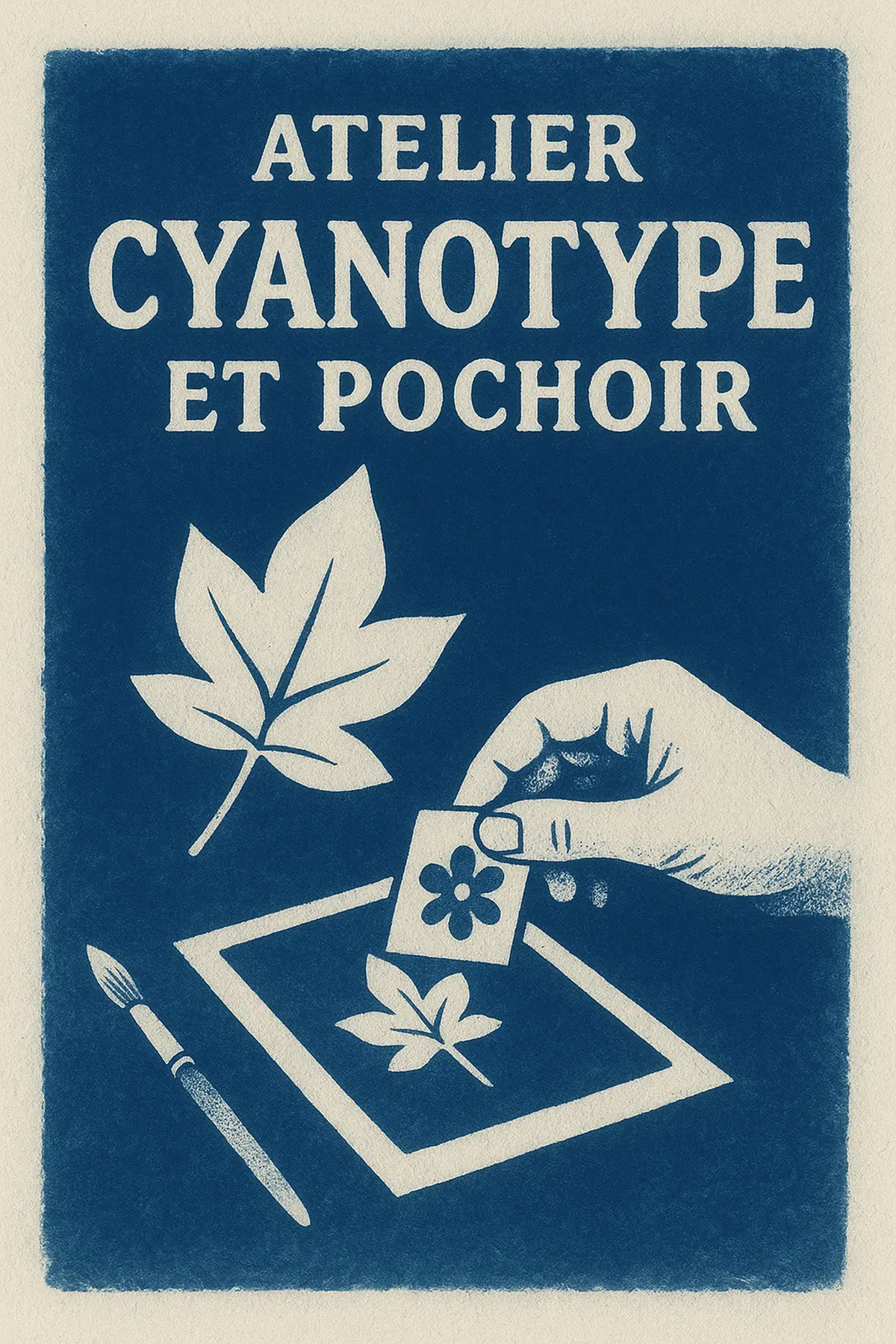 Les Ateliers De La Cabane :  Cyanotype Et Pochoir