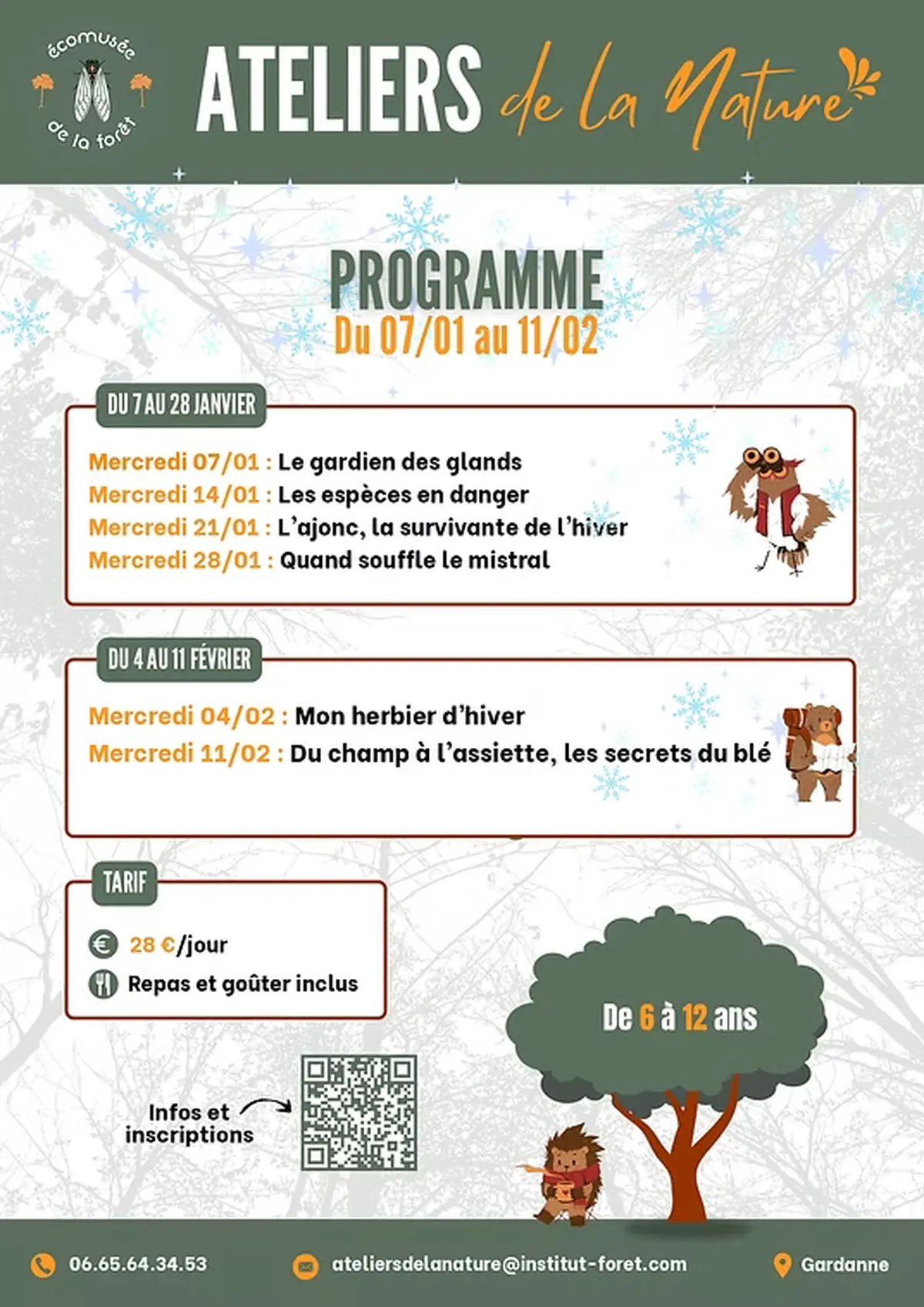 Les ateliers de la nature du mercredi à l'Ecomusée