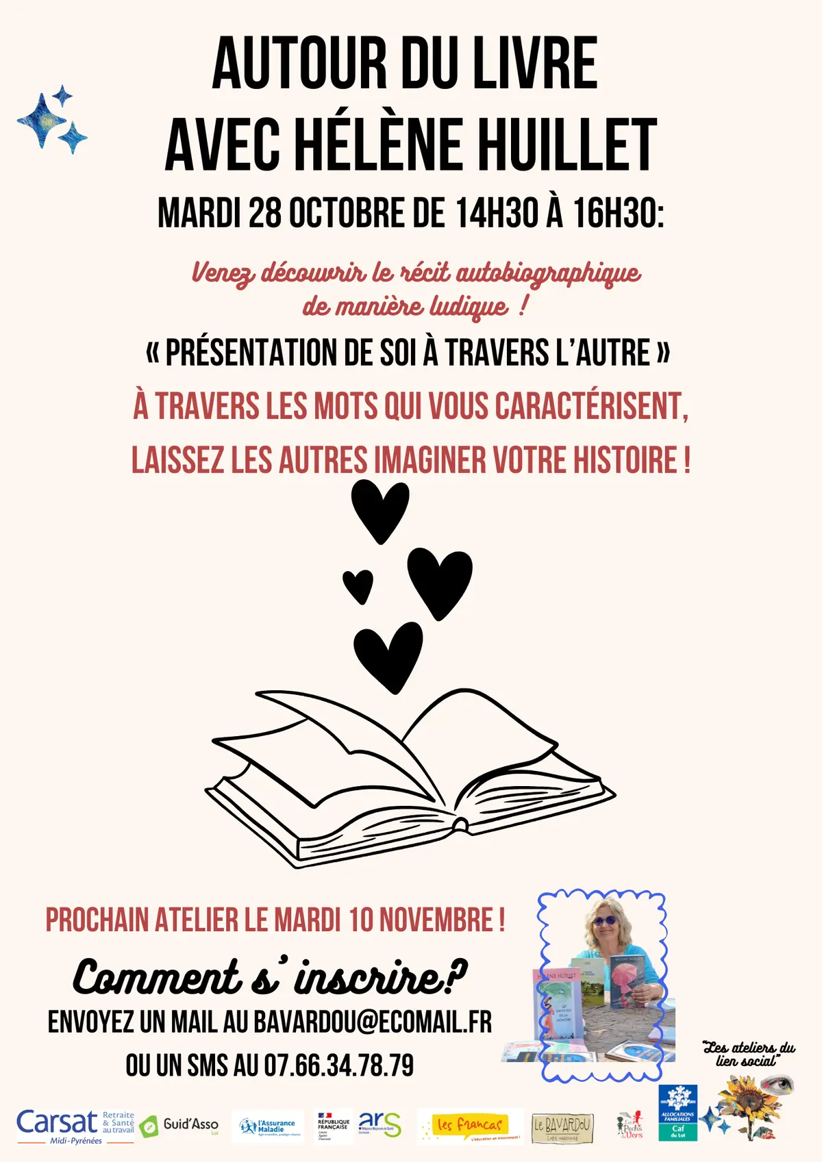 Les ateliers du lien social : Autour du livre avec Hélène Huillet